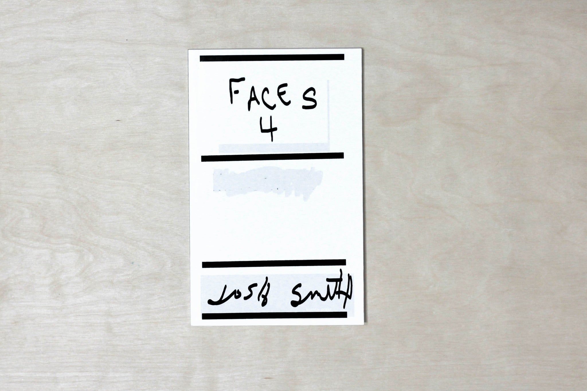 Artist's Books: Faces 4 by Josh Smith EXILE Books